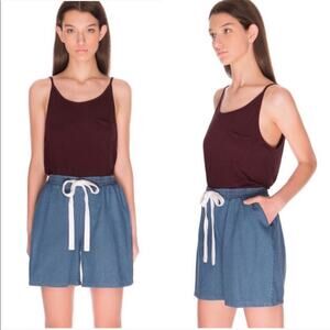 THE FIFTH LABEL Drawstring Denim Jean Long Shorts